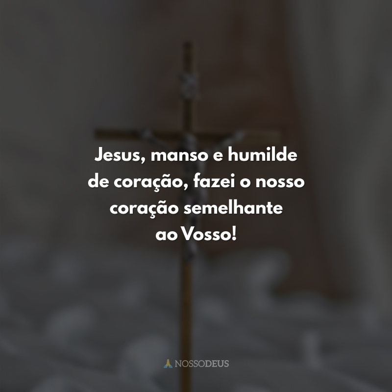 Jesus, manso e humilde de coração, fazei o nosso coração semelhante ao Vosso!