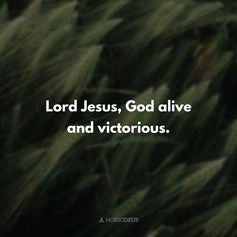 Lord Jesus, God alive and victorious.
(Senhor Jesus, Deus vivo e vencedor.)